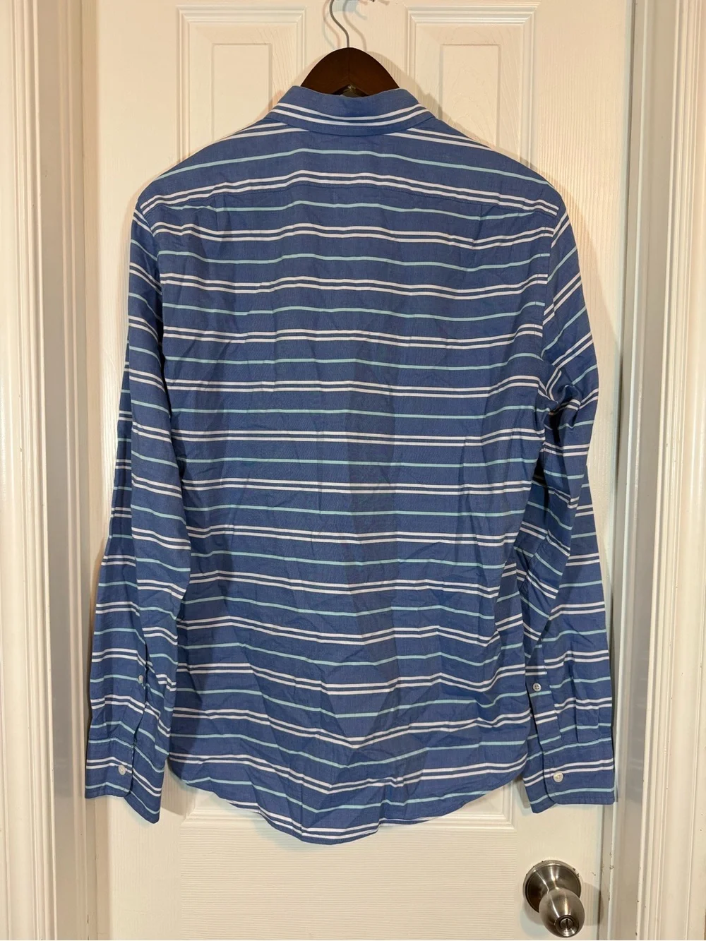 J. Crew Slim Fit Blue Striped Button Down Shirt Men’s Medium Long Sleeve Cotton